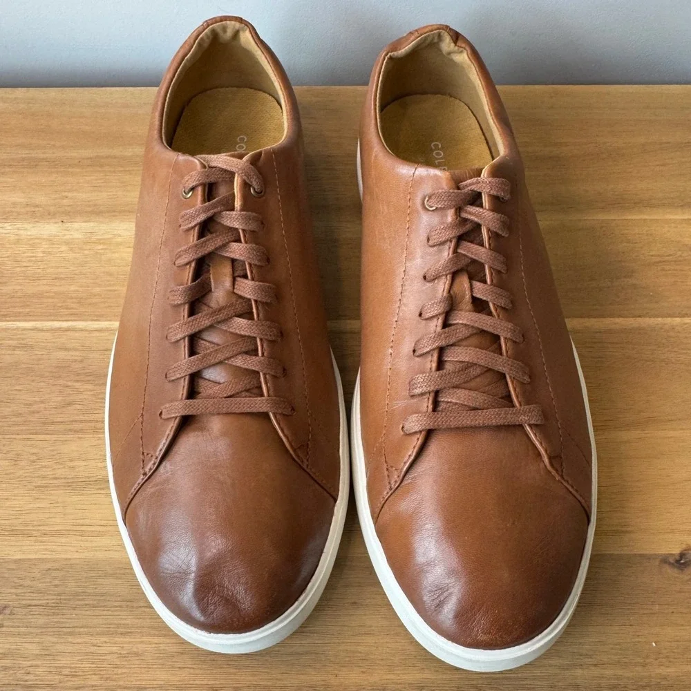Cole Haan Men 11 M Grand Crosscourt II British Tan Leather Sneaker C26521 Casual